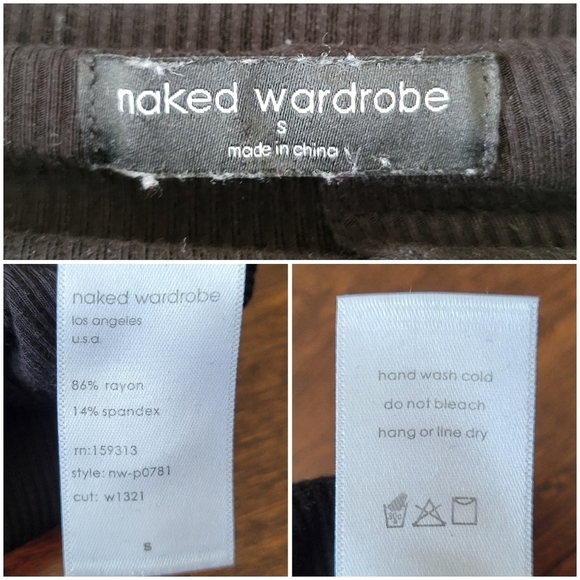 Naked Wardrobe Women's Black Ribbed Cropped Thick Knit High-Rise Leggings Size S - Picture 4 of 7